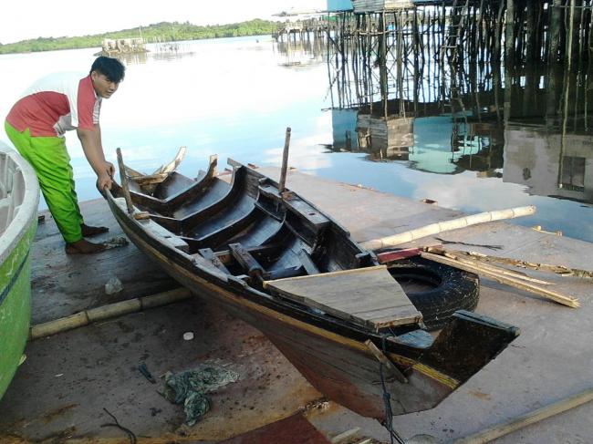 Penampakan Sampan Korban Tabrak Lari yang Tewaskan Reza 