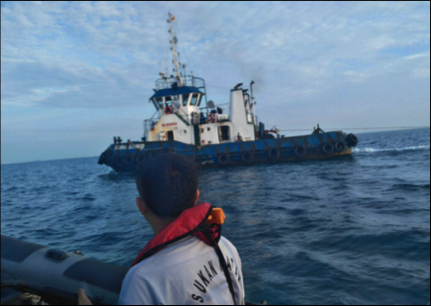 Lanal Batam Tangkap Dua Tugboat dan Tongkang Pasir Tujuan Singapura