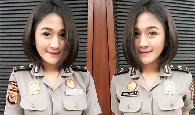 Foto-foto Cantiknya Polwan Bripda Muthia yang Bikin Karir AKBP BH Tamat
