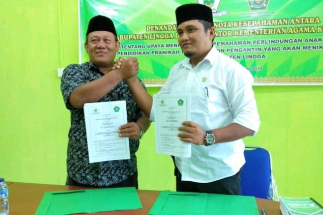 KPPAD dan Kemenag Lingga Jalin MoU Pendidikan Pranikah