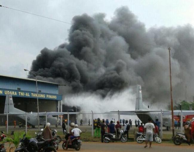 Penyebab Kebakaran Lanudal TNI AL Tanjungpinang Diduga Akibat Korsleting Listrik