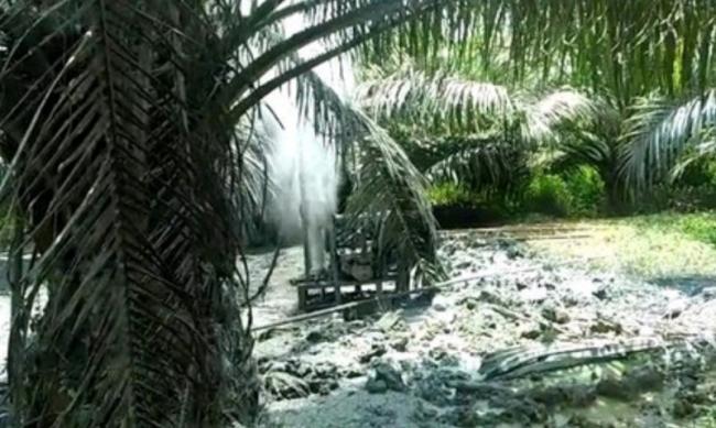 Semburan Gas Bercampur Air Muncul di Aceh Timur