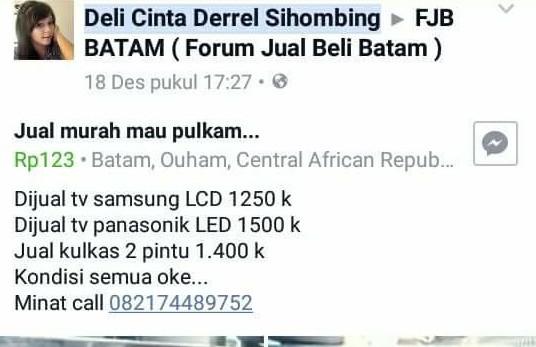 Terungkap, Deli Sempat Jual Barang di FJB, Mau Pulang Kampung, Nomor Ponsel Dicantumkan