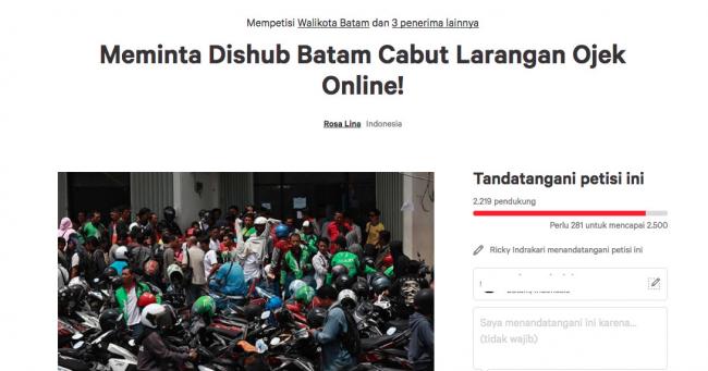 Ribuan Orang Tanda Tangan Petisi untuk Wali Kota soal Transportasi Online