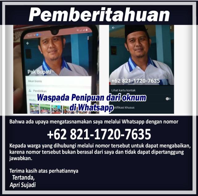 Nama Apri Sujadi Kembali Dicatut, Kini Modus Penggalangan Dana