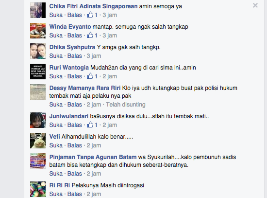 Warga Batam Berharap Pelaku yang Ditangkap adalah Pembunuh Siswi SMAN 1 Batam