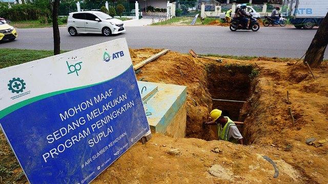 ATB Buat Jalur Baru di Pipa Bocor Flyover Simpang Jam