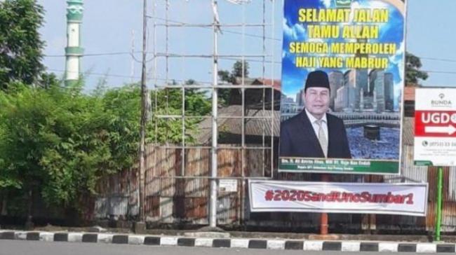 Spanduk #2020SandiunoSumbar1 Bertebaran di Sumatera Barat