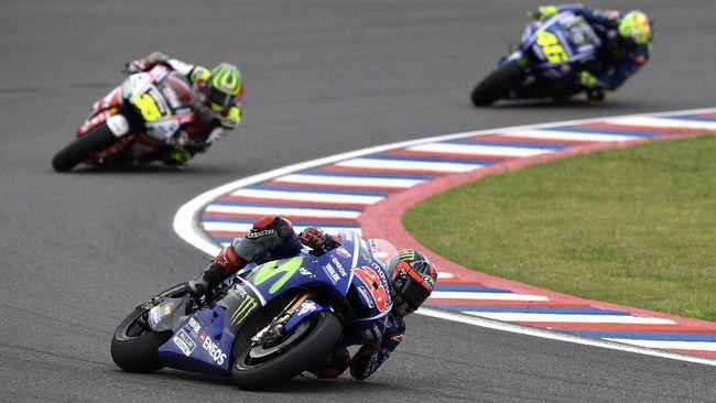 Vinales Juara, Rossi Kedua, Rider Top Berjatuhan di GP Argentina