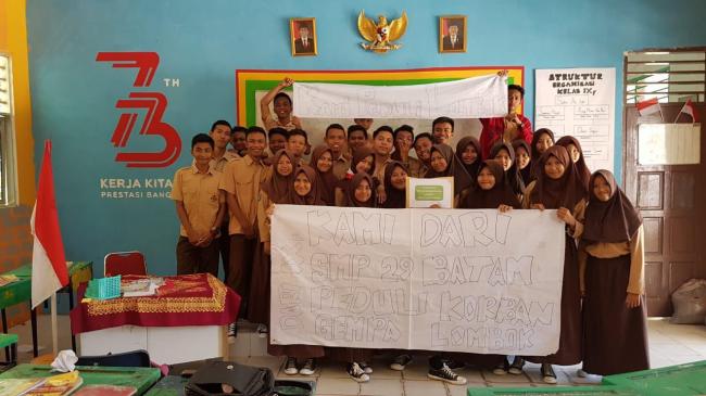 SMPN 29 Batam Galang Dana untuk Korban Gempa Lombok