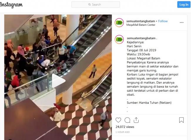 Cerita Penjaga Toko Lihat Bocah Terjepit Eskalator di Mega Mall