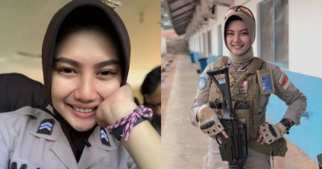 Cantiknya Briptu Imah, Polwan Berhijab Pasukan Perdamaian PBB