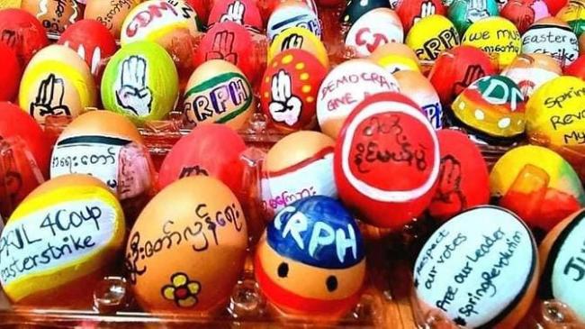 Telur Paskah Jadi Simbol Pembangkangan Anti-kudeta Militer di Myanmar