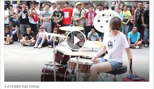 [VIDEO] Aksi Penabuh Drum Cantik Ini Telah Ditonton 4 Juta Orang. Tonton Kehebatannya