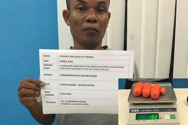 Pria Ini Sembunyikan 182 Gram Sabu-sabu di Anusnya