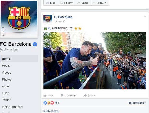 Barcelona dan Lionel Messi Diserempet Om Telolet Om