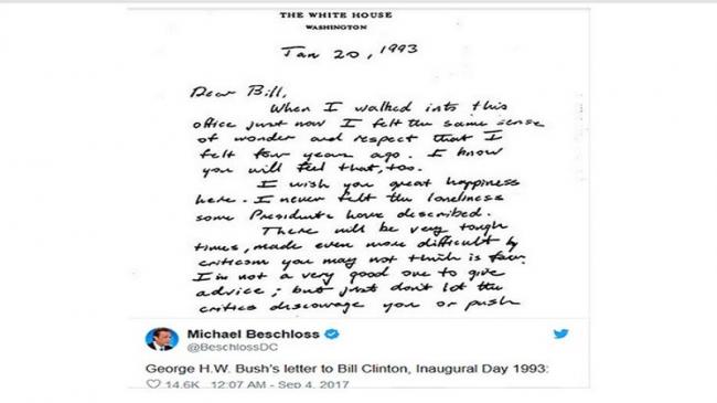 Surat George HW Bush untuk Bill Clinton, Apa Isinya?