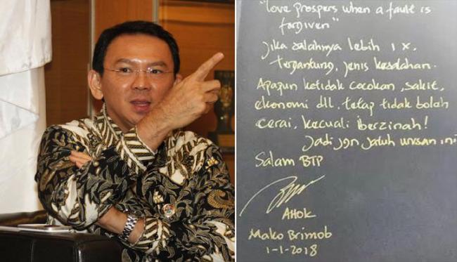 Ini Pesan Ahok dari Penjara Sebelum Gugatan Cerai Terkuak