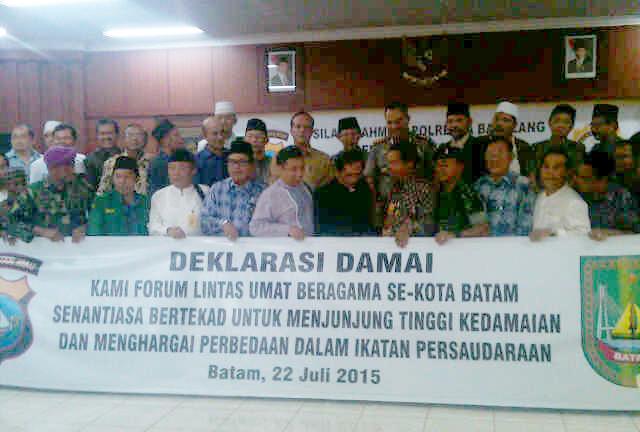 Tokoh Lintas Agama dan Kapolresta Barelang Sepakat Batam Damai