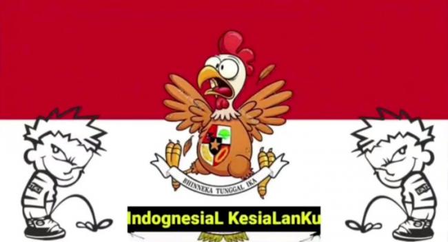 Heboh, Netizen Malaysia Tukar Garuda Pancasila Jadi Ayam dan Dikencingi