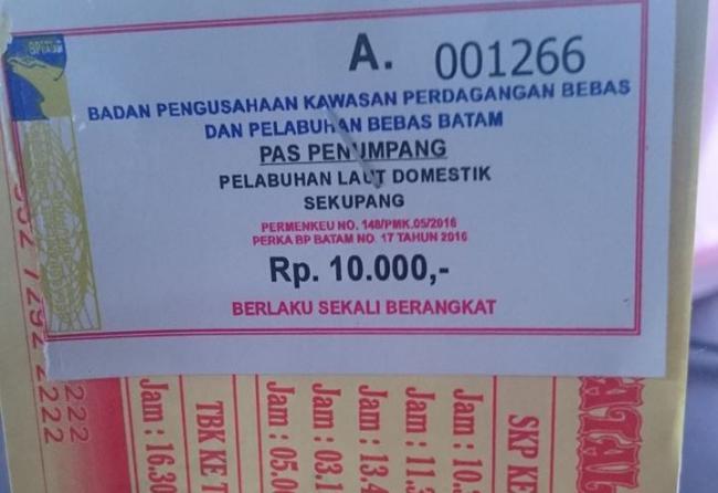 Duh, Tarif Pas Pelabuhan Sekupang Naik 300 Persen 