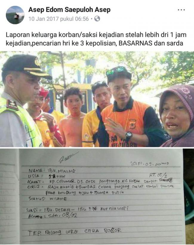 Balawista: Nining Dilaporkan Hilang dari Rombongan Bukan Tenggelam