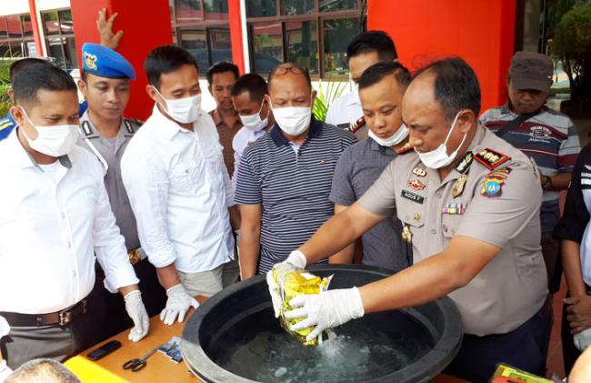 Pemusnahan 19,77 Kg Sabu, Kapolres: Ini Tangkapan Terbesar Selama Saya Menjabat  