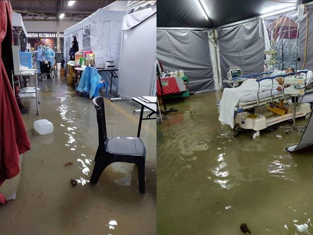 Pilu, Penampakan Tenda Tes Covid-19 Kebanjiran