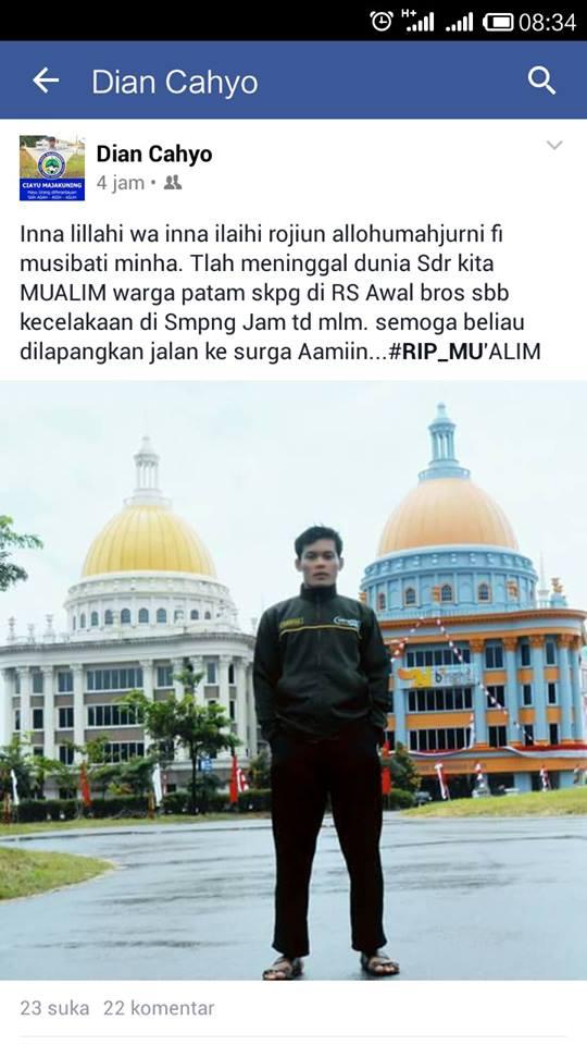 Guru Ngaji di Batam Tewas Mengenaskan Setelah Terlibat Kecelakaan dengan Mobil Patroli Polisi 