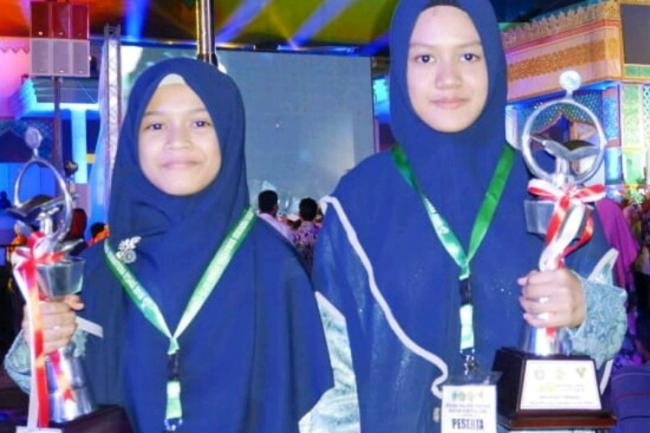 Dua Putri Lingga Raih Juara Pertama MTQ Nasional XXVII di Medan