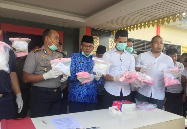 Polres Tanjungpinang Musnahkan BB Sabu 5.397 Kg dan 18.685 Butir Ekstasi