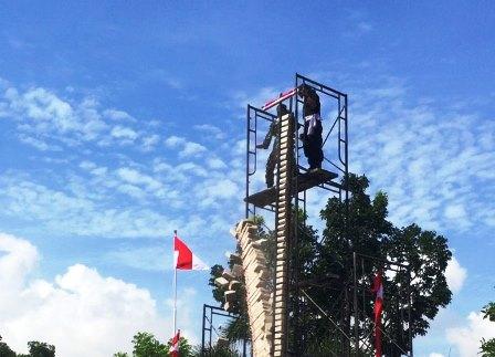 Aksi Patahkan 73 Batako Meriahkan HUT Bhayangkara Polda Kepri