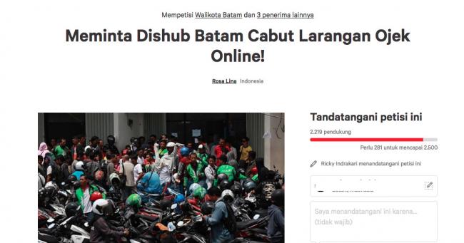 Ribuan Orang Termasuk Anggota DPRD Tandatangani Petisi soal Transportasi Online