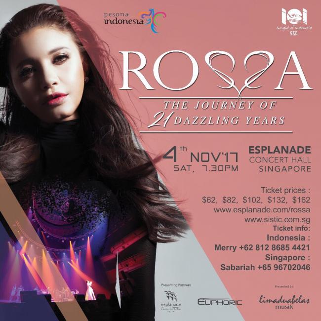 Rossa Gelar Konser Spektakuler di Singapura 4 November
