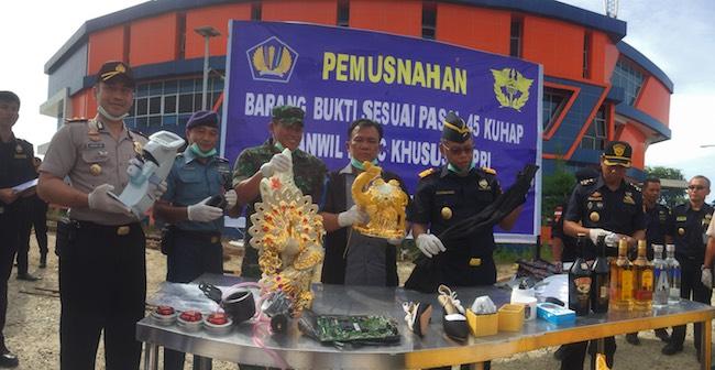 Bea Cukai Musnahkan Sejumlah Barang Bukti