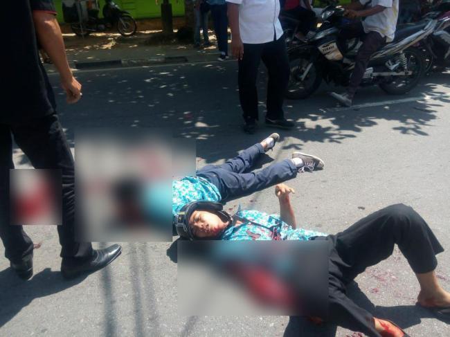 Tiga Pelajar MTS Tanjungpinang Bersimbah Darah di Jalan