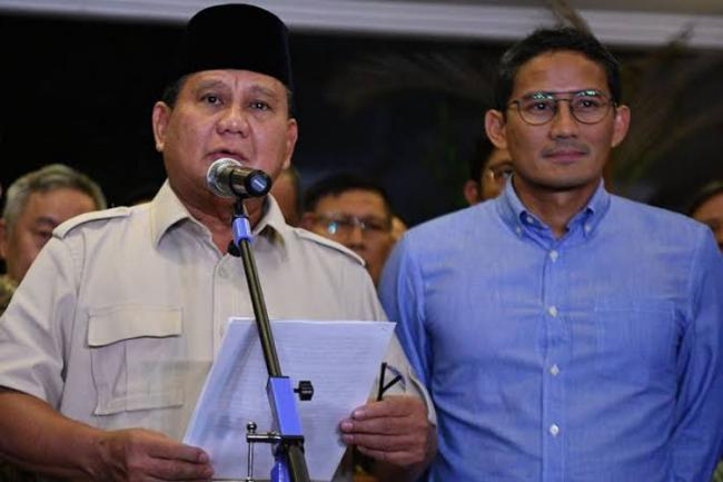 Prabowo-Sandi Dipastikan Absen Saat Penetapan Capres Terpilih
