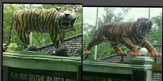  Sosok Patung Macan Cisewu yang Baru, Netizen Rindukan yang Lama