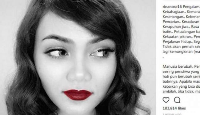 Rina Nose Lepas Hijab, Netizen Heboh