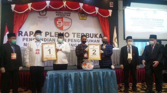 KPU Karimun Tetapkan Nomor Urut Paslon Pilkada 2020