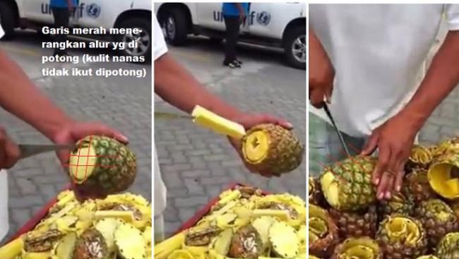 [VIDEO] Cara Mengupas Nenas Secara Higienis Ini Bikin Kagum 