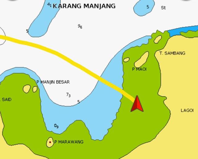 Kapal Wisata Bendera Mongolia Tabrak Karang di Lagoi 