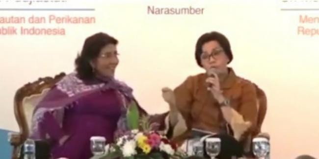 Video Menteri Susi Cubit Menteri Sri Mulyani Jadi Viral