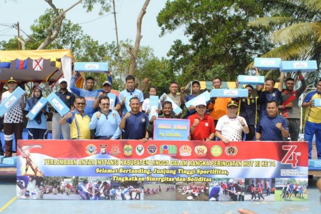 Satpol PP Lingga Juara Umum Lomba Antar Instasi Galakan Lanal DBS