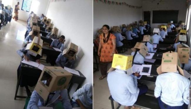 Viral! Sekolah Wajibkan Murid Pakai Kardus saat Ujian, Ini Tujuannya
