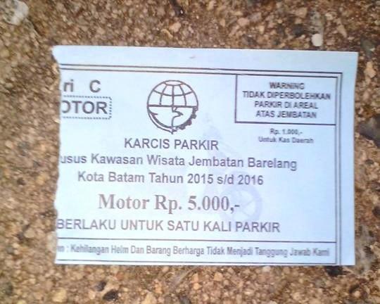 Duh, Tarif Parkir Sepeda Motor di Jembatan Barelang Capai Rp 5.000. Pungli Berkedok Parkir?