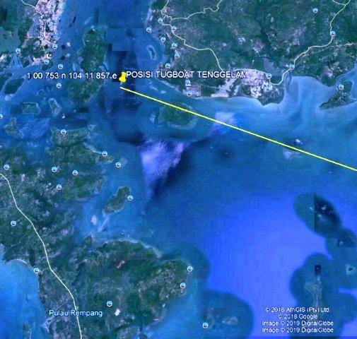 Tugboat Charly Dikabarkan Tenggelam di Perairan Pulau Ngenang