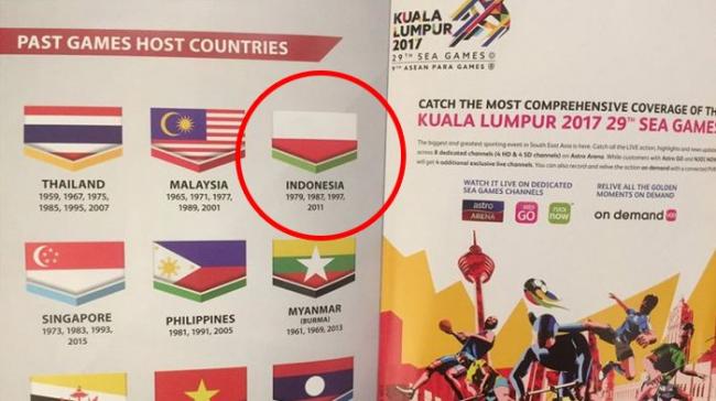 Astaga, Bendera Indonesia Terbalik di SEA Games ke-29 Malaysia