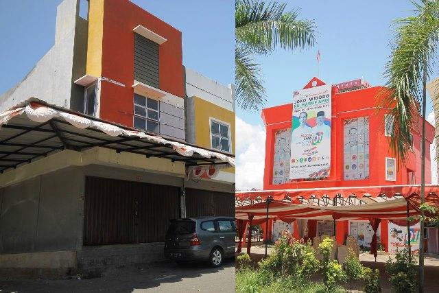 Masa Tenang Pemilu, Pemandangan Kontras Markas Pemenangan Jokowi dan Prabowo di Batam