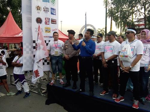 Polda Kepri Pamer Helikopter dan Barakuda di Ajang Color Marathon 